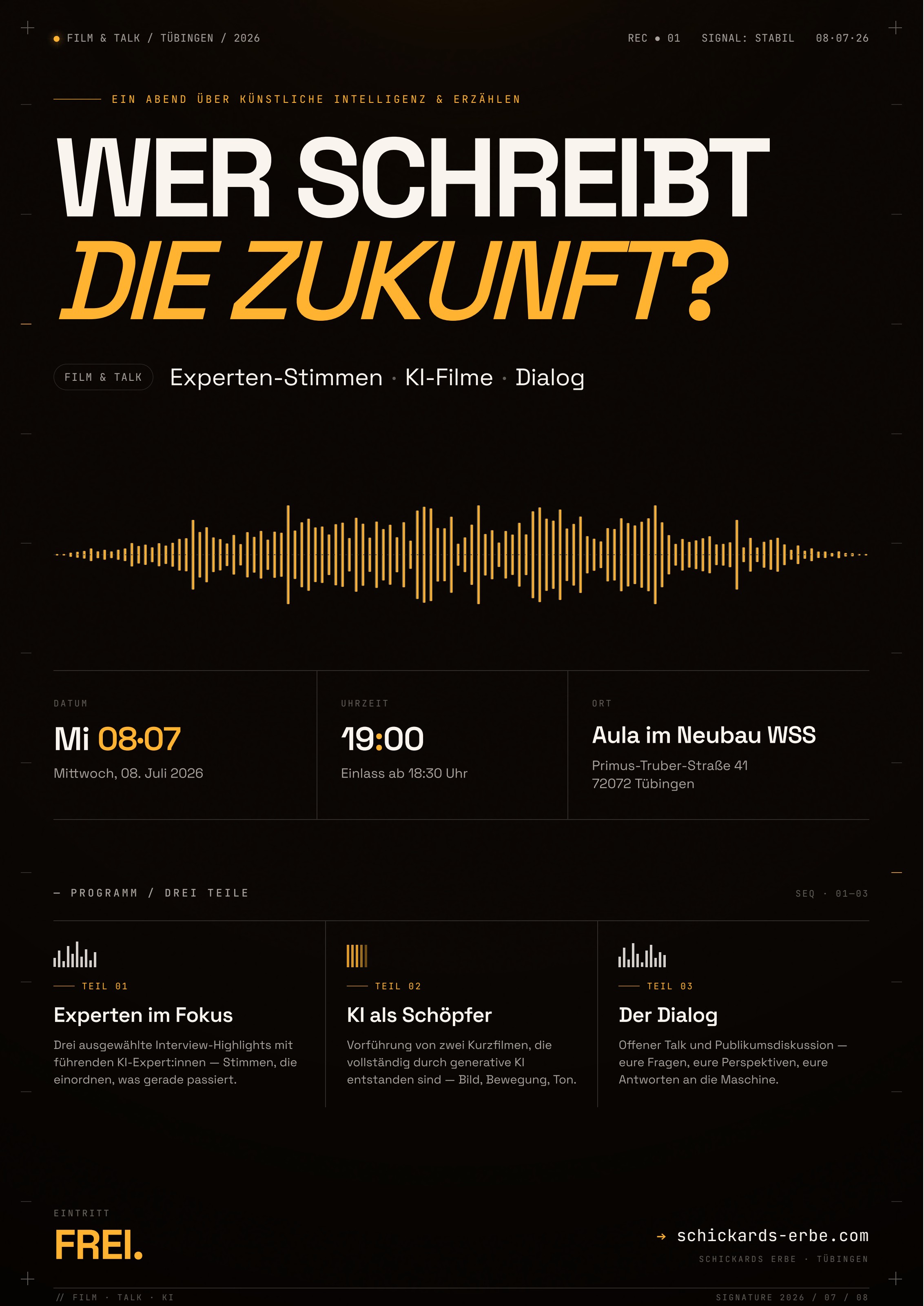 Flyer: Wer schreibt die Zukunft?